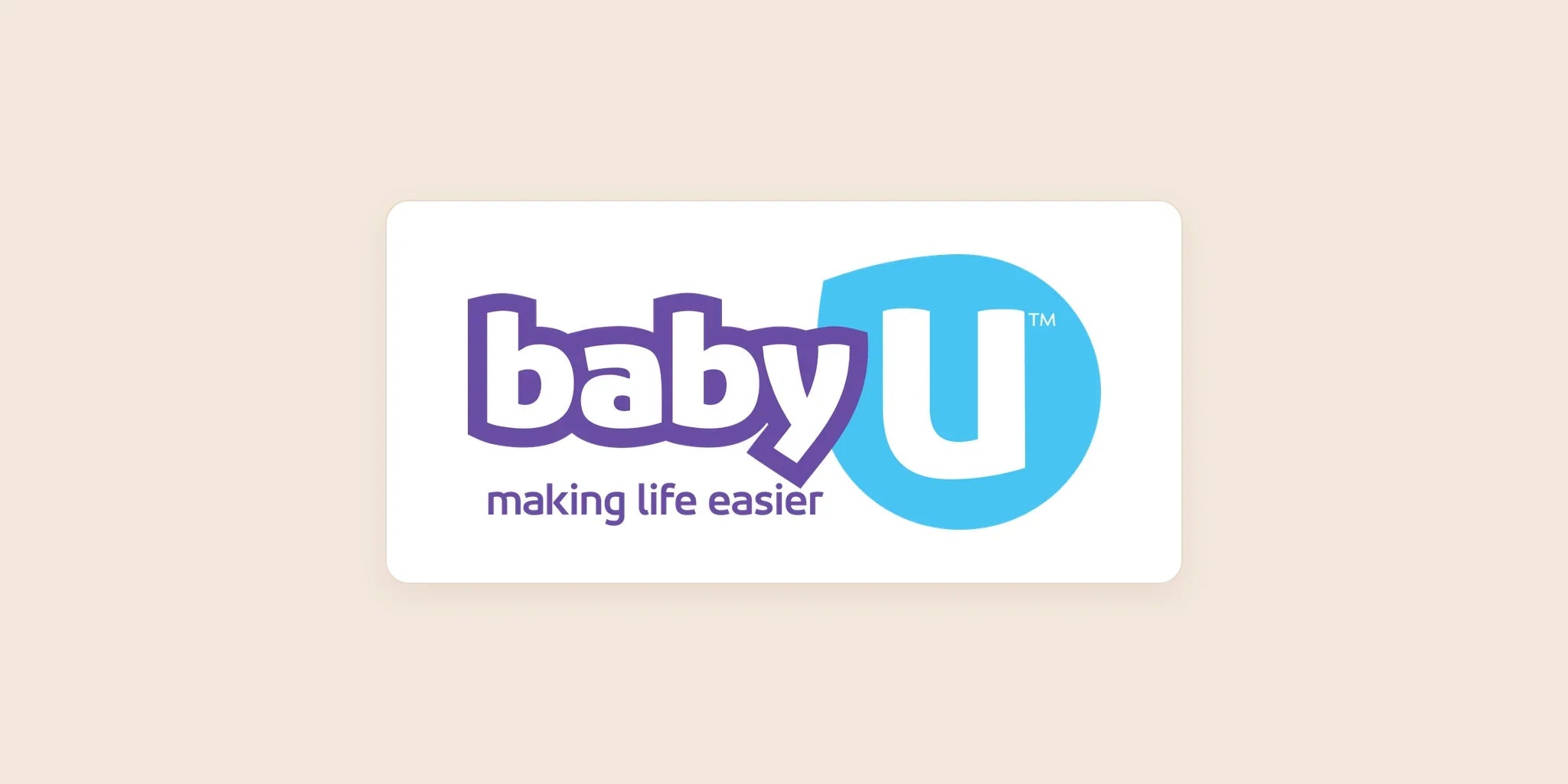 Baby U logo centered on a light warm background