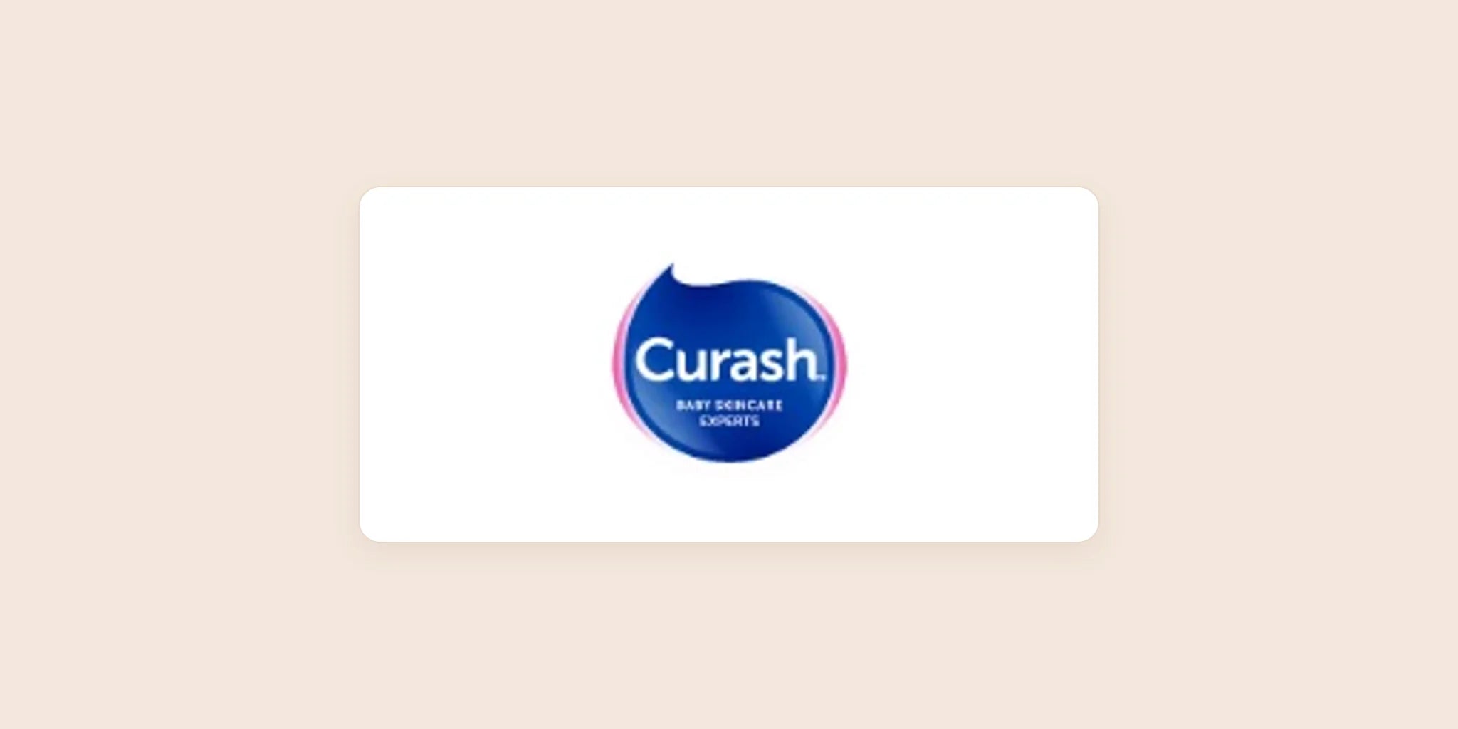 Curash logo centered on a light warm background