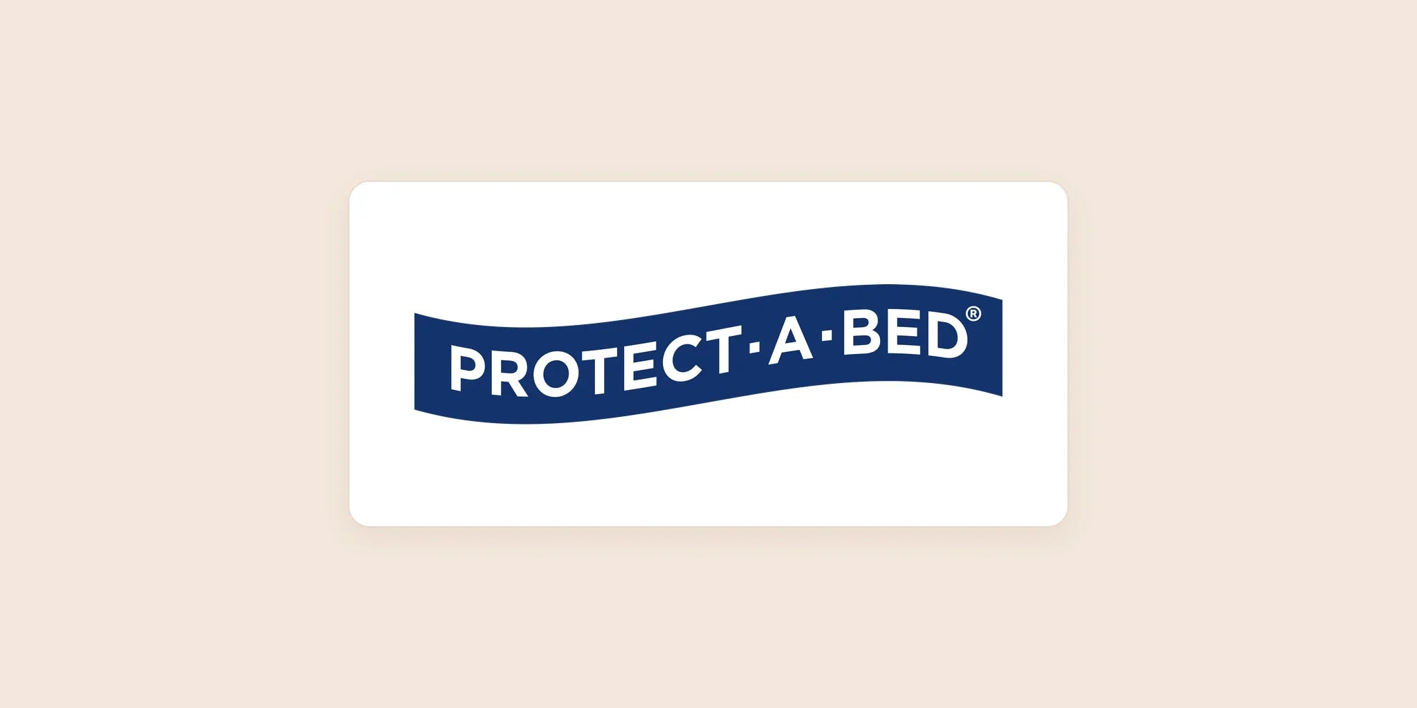 Protect-A-Bed logo centered on a light warm background