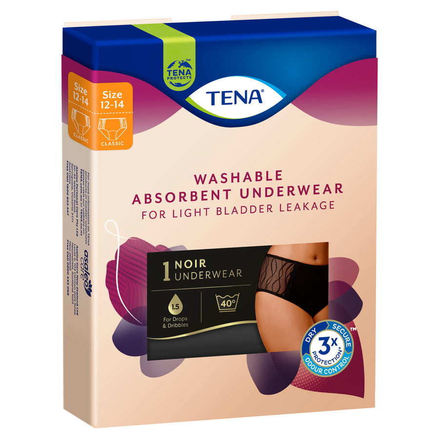 Tena Reusable Underwear Classic 12-14 Medium Noir 61212323