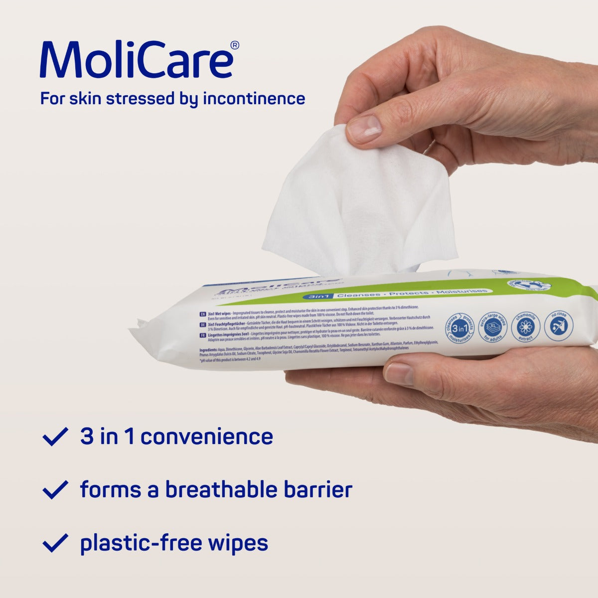 Molicare Skin 3in1 Wet Wipes 995097