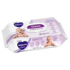 BabyLove Everyday Fragrance Free Wipes, pack of 80