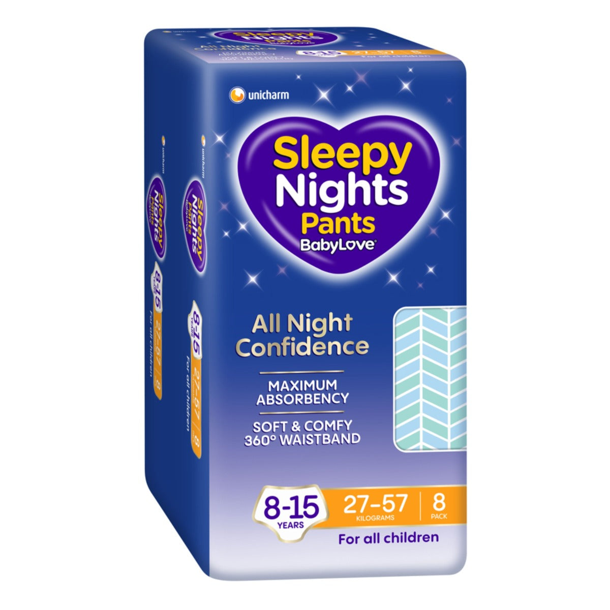 BabyLove Sleepy Nights Pants 8-15yrs 27-57kg 50-100cm 1500ml BYPX8 Box of 32