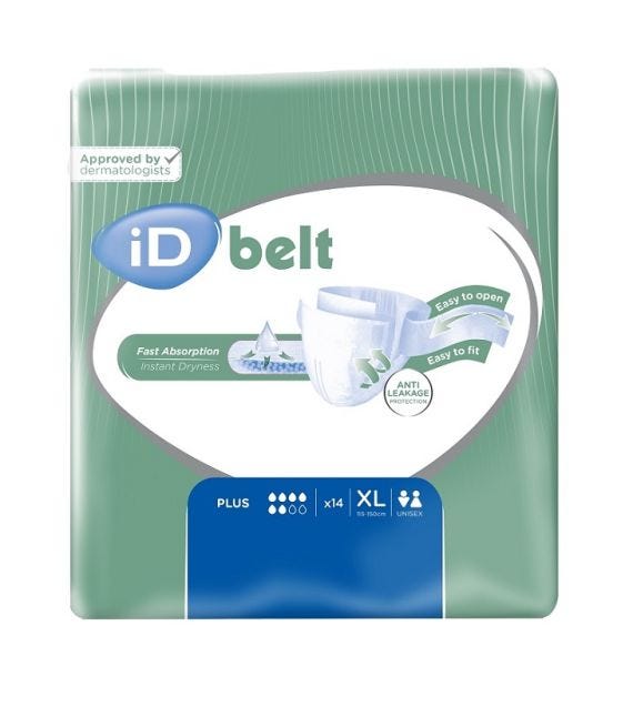 ID Expert Belt Plus Unisex Briefs XL Extra Large 115-150mm 2100ml 5700460140