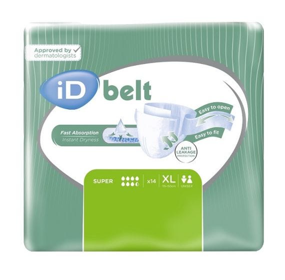 ID Expert Belt Super Unisex Briefs XL Extra Large 115-150mm 2600ml 5700475140