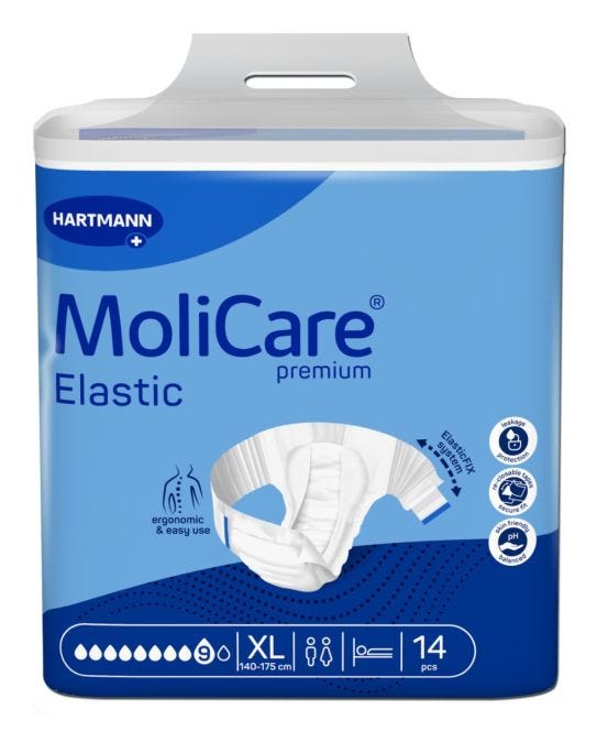 MoliCare Premium Elastic Unisex Briefs Extra Large 9 Drops 3951ml 140-175cm 165574