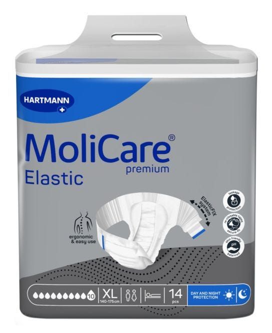 MoliCare Premium Elastic 10 Drops Incontinence Briefs product image