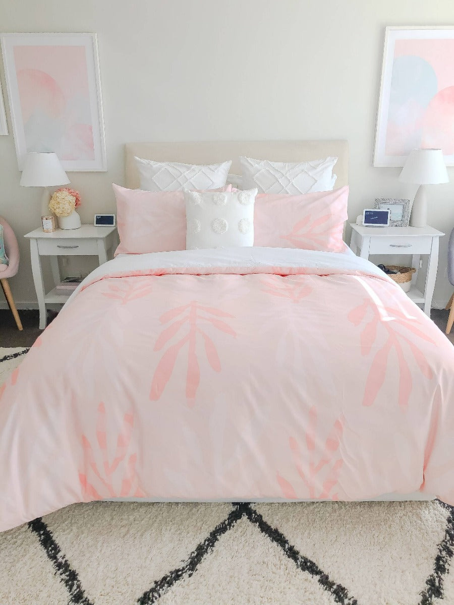 Stay Dry Durabreath Botanica Peach Quilt Cover Set King Single STAYCC5DBBTPH