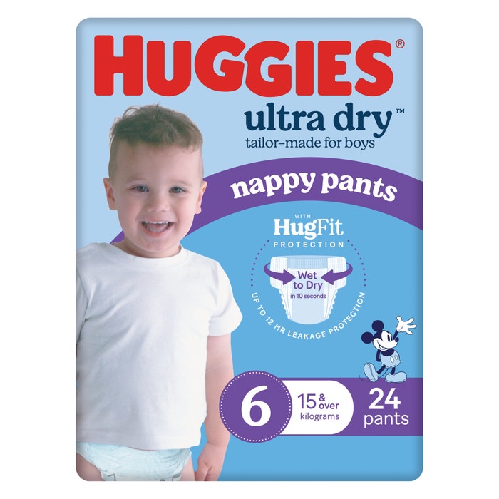 Huggies Nappy Pants Ultra Dry 15kg & Over Size 6 Boys 12286
