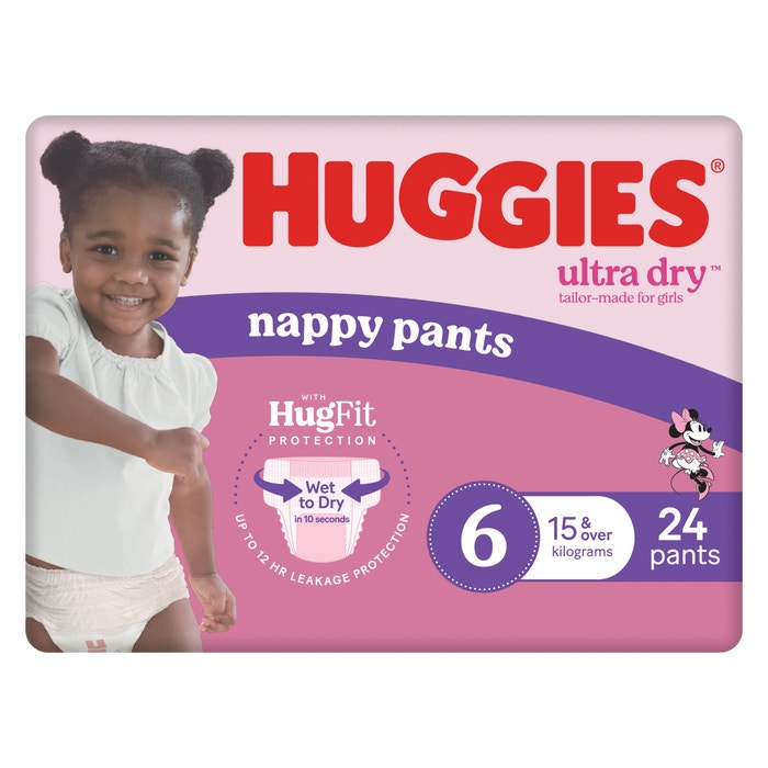 Huggies Nappy Pants Ultra Dry 15kg & Over Size 6 Girls 12287