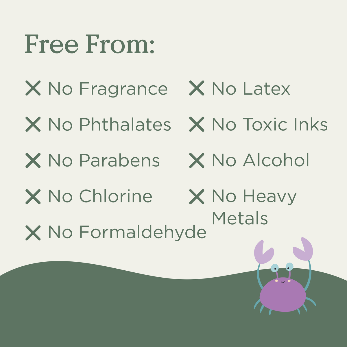 Tooshies ECO Swim Pants manufacturer free-from materials information