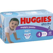 Huggies Nappy Pants Ultra Dry Toddler 40-52cm Size 4 Boy Elastic White 12282