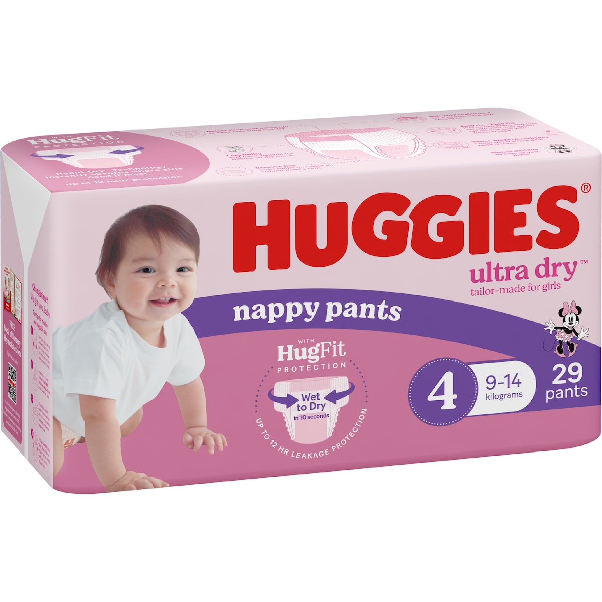 Huggies Nappy Pants Ultra Dry Toddler Size 4 Girl 9-14 kg 12283