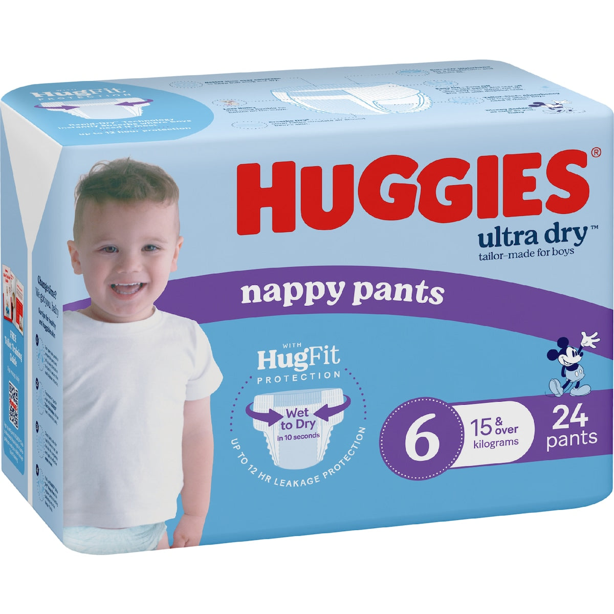 Huggies Nappy Pants Ultra Dry 15kg & Over Size 6 Boys 12286