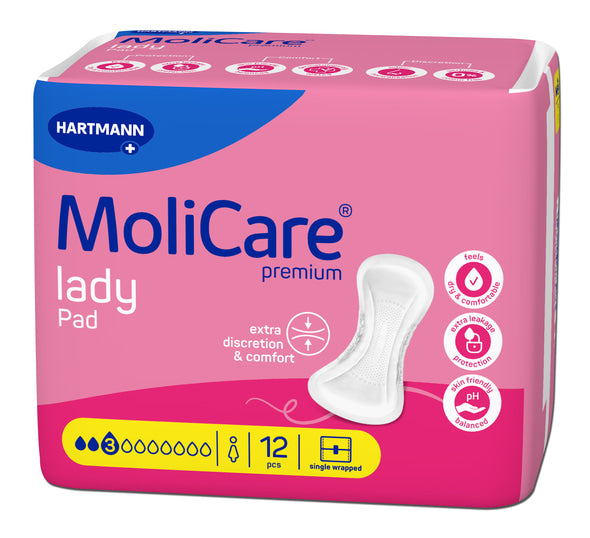 Premium Lady Pads 3 Drops 335x132mm 504ml 168045 Molicare