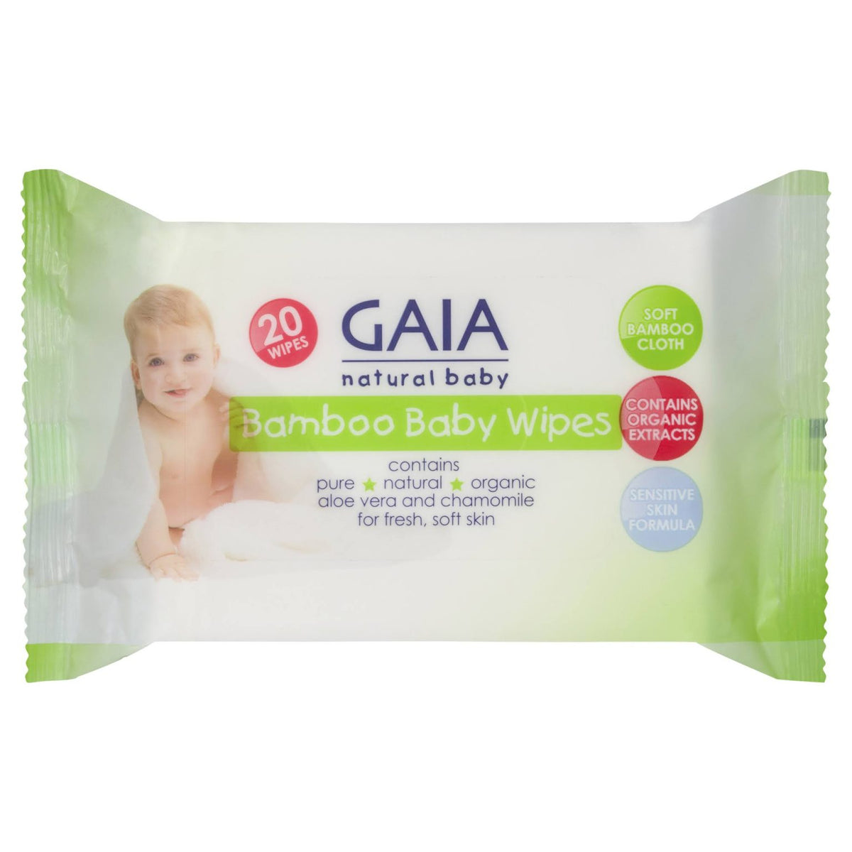 Gaia Bamboo 15x20cm Baby Wipes  4695 GAIA