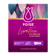 Poise Live Free Pad Super Female 150ml No Wings 91831