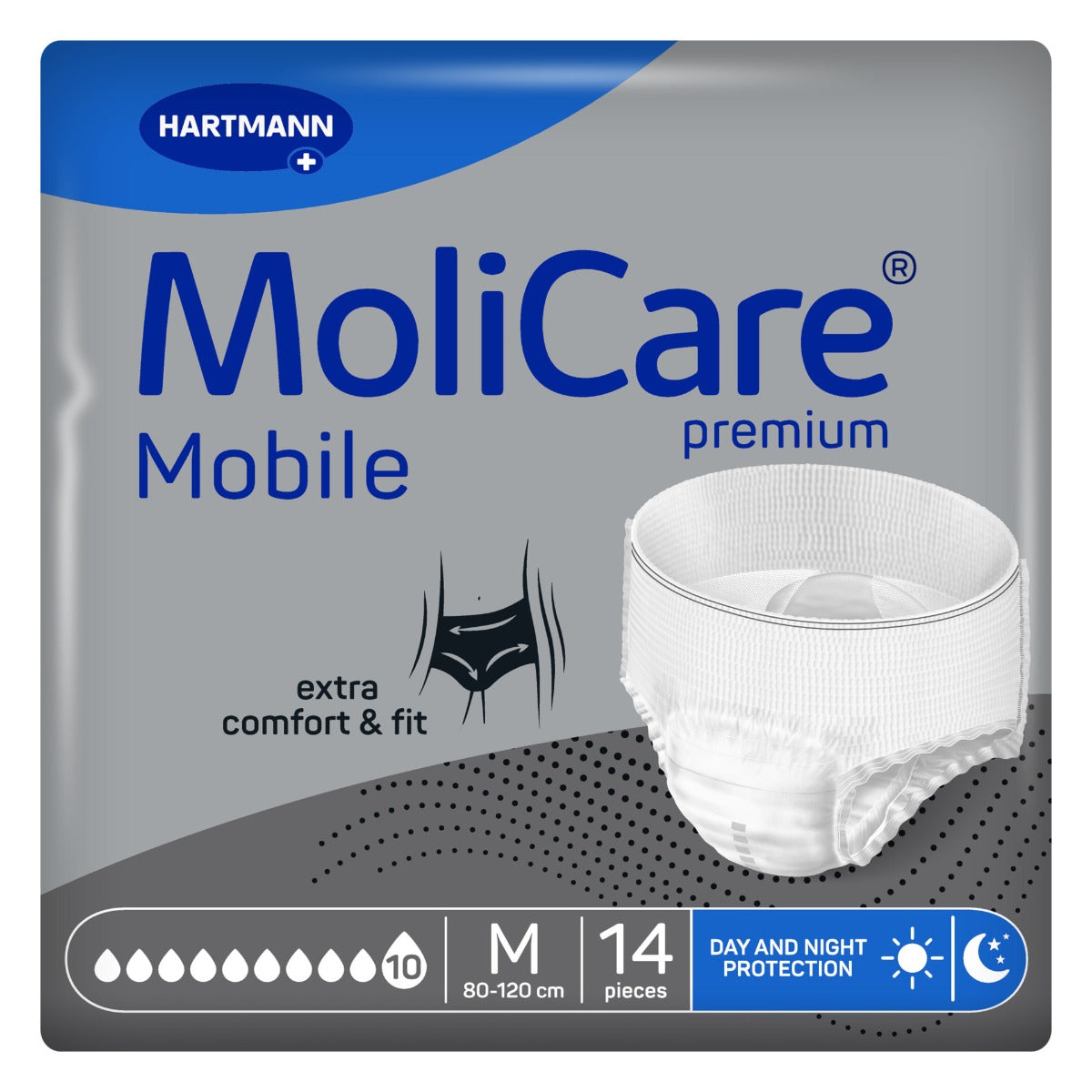 MoliCare Premium Mobile Unisex Pull-Ups Medium 10 Drops 2675ml 80-120cm 166041