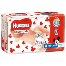 Huggies Essentials Size 6 Junior | 16 kg+ | Carton of 160 nappy carton packaging