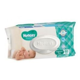 Huggies Unscented Baby Wipes four packs of 80, total 320 wipes