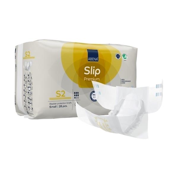 Abri Form Premium S2 Unisex Brief Small 60-80cm 7 Drops 1800ml White/ Yellow Stripe SA43055