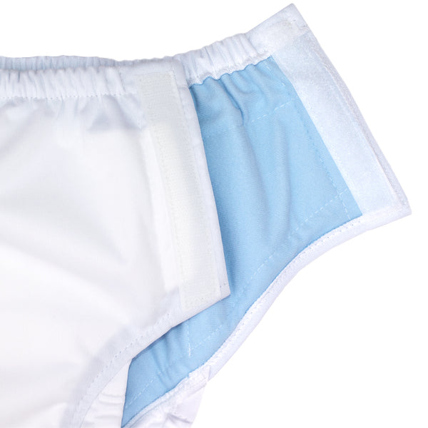 Adult's Side-Opening All-in-One Pant Maxi Press-Studs White AQPOP1000-WHT Minappi