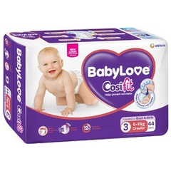 BabyLove Cosifit Crawler Size 3, 6–11 kg, inner pack of 44 pictured for the box of 176