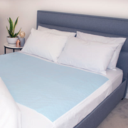 Absorbent Bed Pad King Single With Flaps 110x90cm 2000ml Waterproof Light Blue Minappi