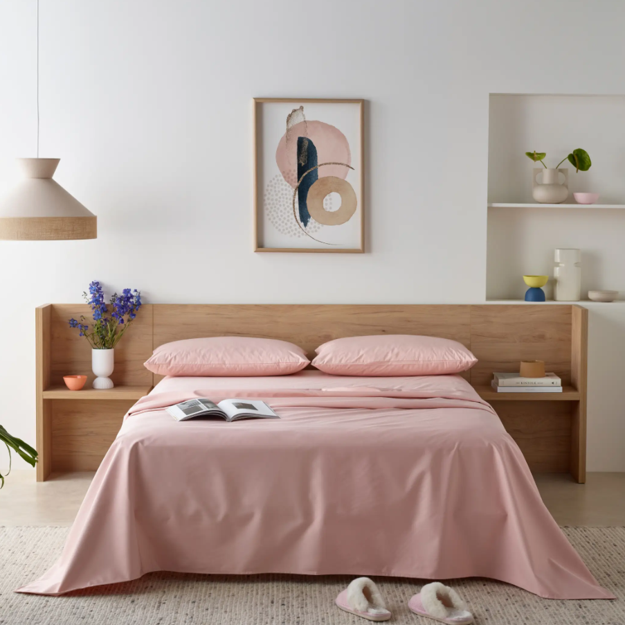 Staydry Bamboo Waterproof Sheet Set Blush Queen Bed STAYWPSSBHQB