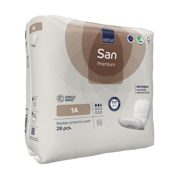 Abena San 1A Premium Pads 28x10cm Unisex 2.5 Drops 250ml SA1000021302
