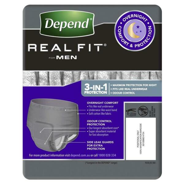 Depend RealFit Night Defence Male Large 1300ml (97-162cm) 91018