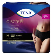 Tena Discreet Noir Pants Womens Medium Black 6 drop 75-105cm 616ml