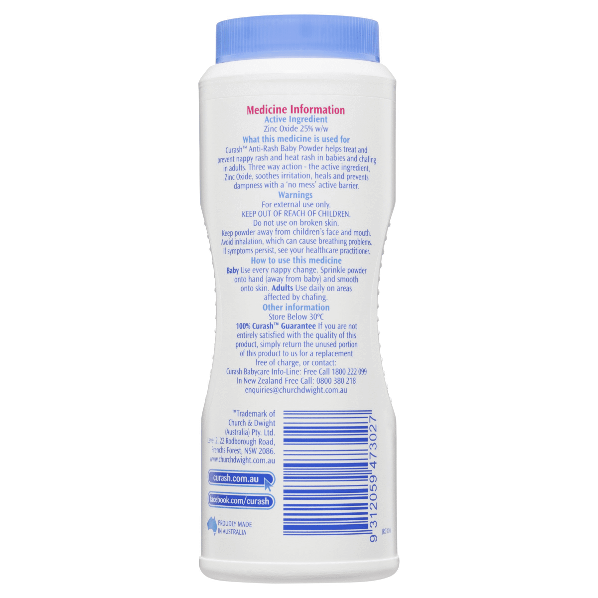Anti-Rash Baby Powder 100g Curash