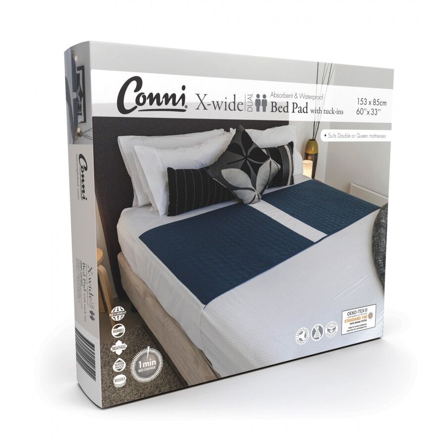 Conni X-Wide Dual Bed Pad with Tuck-Ins 153x85cm CXWD-153085-25-1