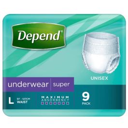 Depend Super Unisex Underwear Large packaging, 1450 mL absorbency