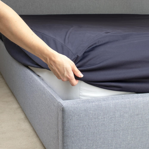 Minappi Fitted Waterproof Bed Sheet Mattress Protector Queen 153x203cm Waterproof Navy FWPS-Q-NVY