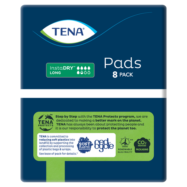 Tena Pads Instadry Unisex Long Length 124x338mm 5.5 Drops 420ml 760860