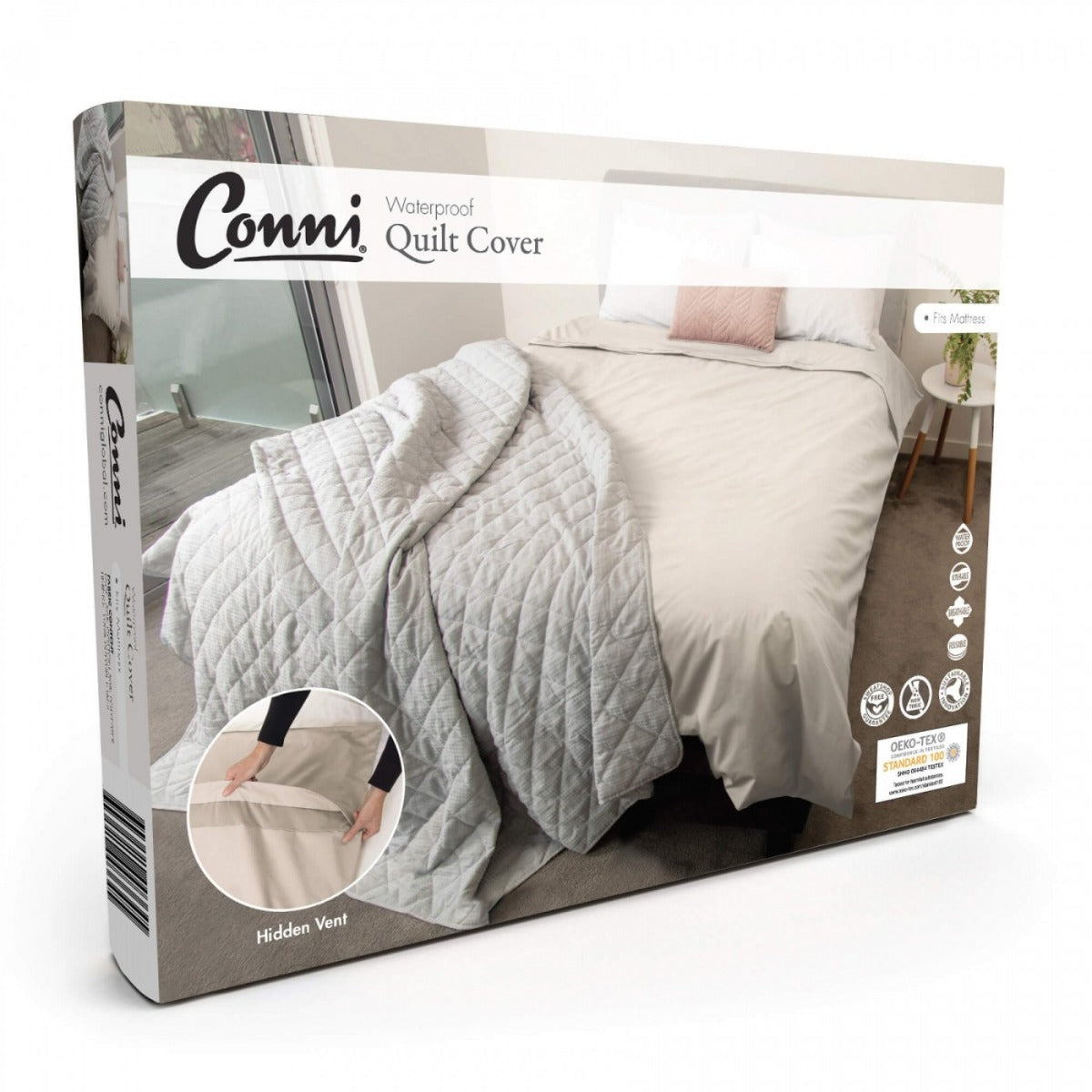 Conni Quilt Cover Waterproof Ivory