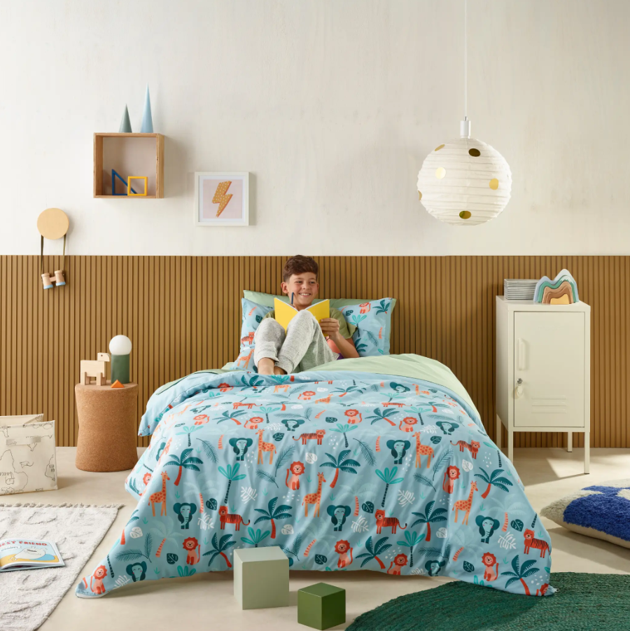 Staydry Quilt Cover Set Jungle Explorer Queen STAYKIDSJEQB