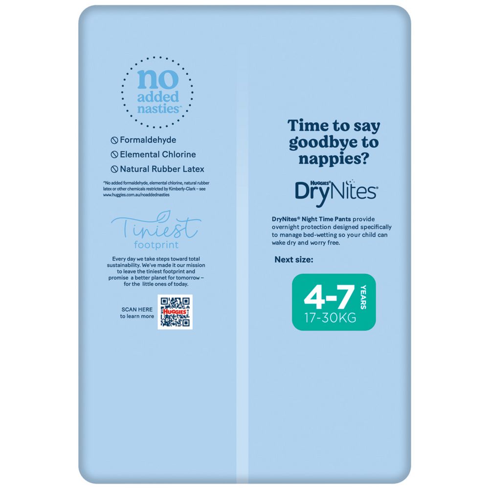 Huggies Ultra Dry Nappy Pants Boys Size 7 17kg+ 22 Pack 12288