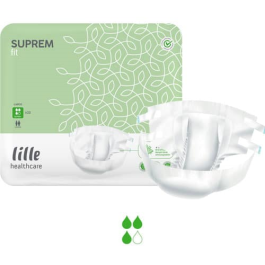 Lille Suprem Fit Super Plus Medium Incontinence Briefs packaging and product image