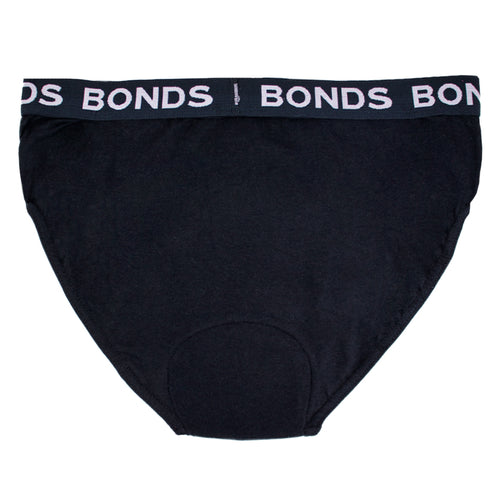 Men's BONDS Hipster with 400ml Incontinence Pad Black Minappi