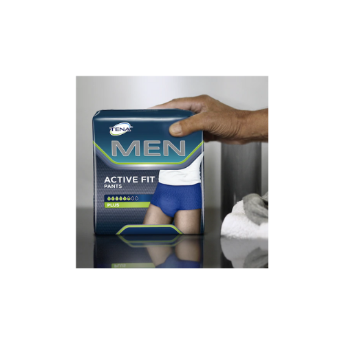 Tena Active Fit Plus Mens Pant Large 95-130 Cm 7 Drops 700ml Navy 772629