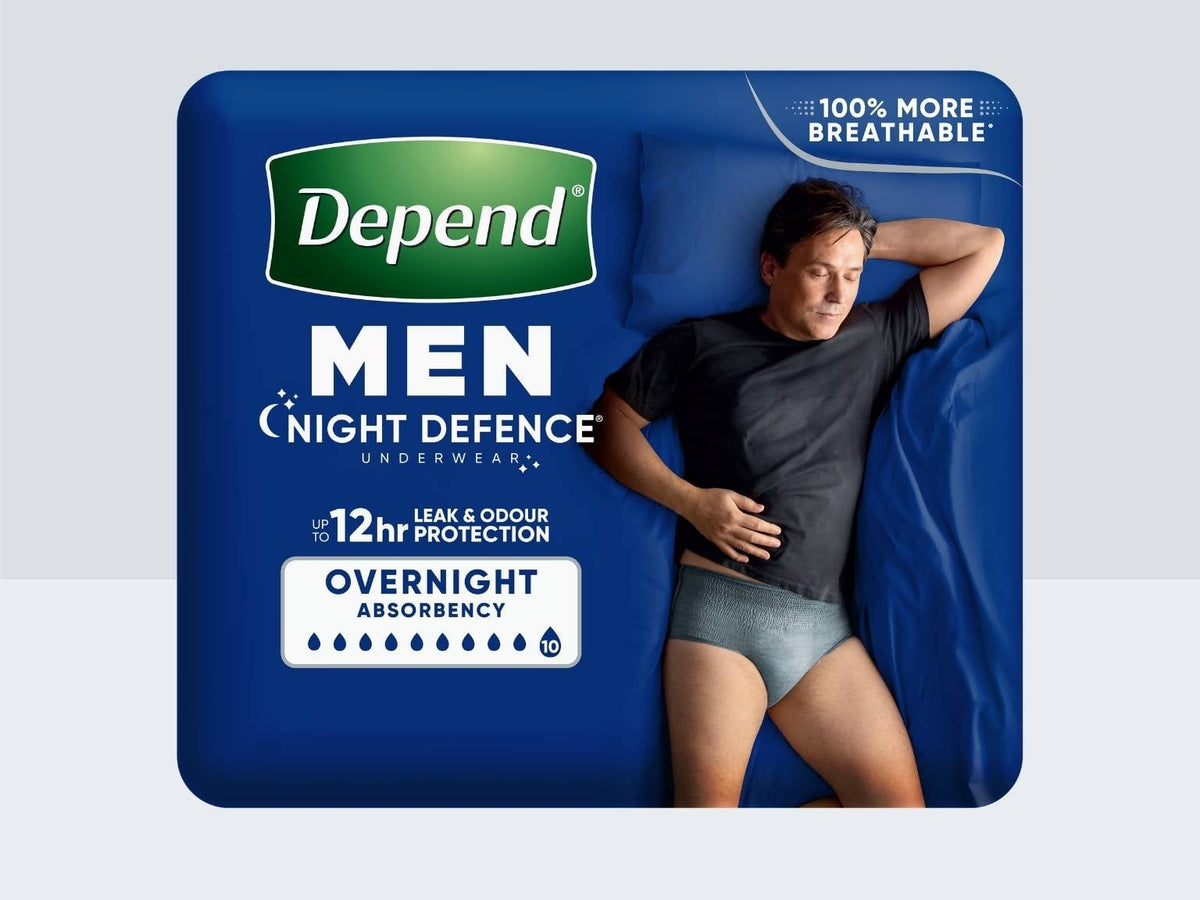 Depend Night Defence Underwear Male Medium 71-102cm 1350ml Grey 91020