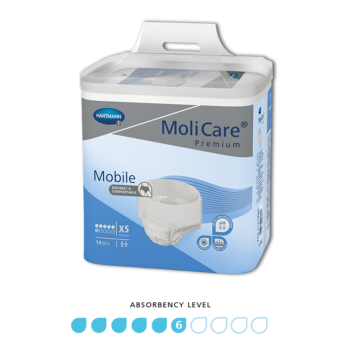 Molicare Pull-Up Pants Premium Mobile 6 Drops Extra Small Waist 45-70cm 1361ml 915840