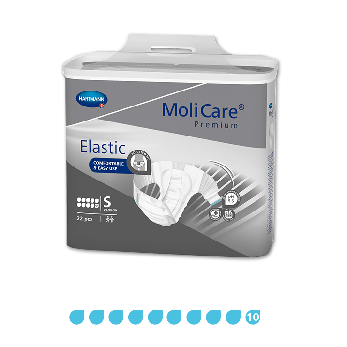 MoliCare Premium Elastic Unisex Briefs Small 10 Drops 3140ml 70-90cm 165671