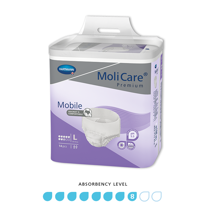 MoliCare Premium Mobile Unisex Pull-Ups Large 8 Drops 2169ml 100-150cm 166031