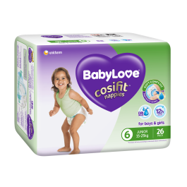 Conticare supplier image for BabyLove Cosifit Junior Nappies Size 6 (15–25 kg) Box of 78