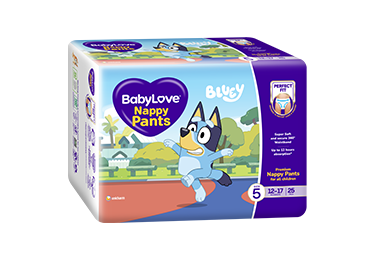 Current BabyLove Nappy Pants manufacturer packaging for 12–17 kg (design may vary)