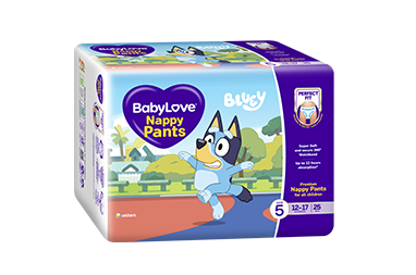 Current BabyLove Nappy Pants manufacturer packaging for 12–17 kg (design may vary)